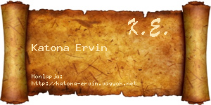Katona Ervin névjegykártya