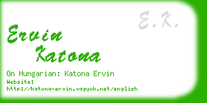 ervin katona business card